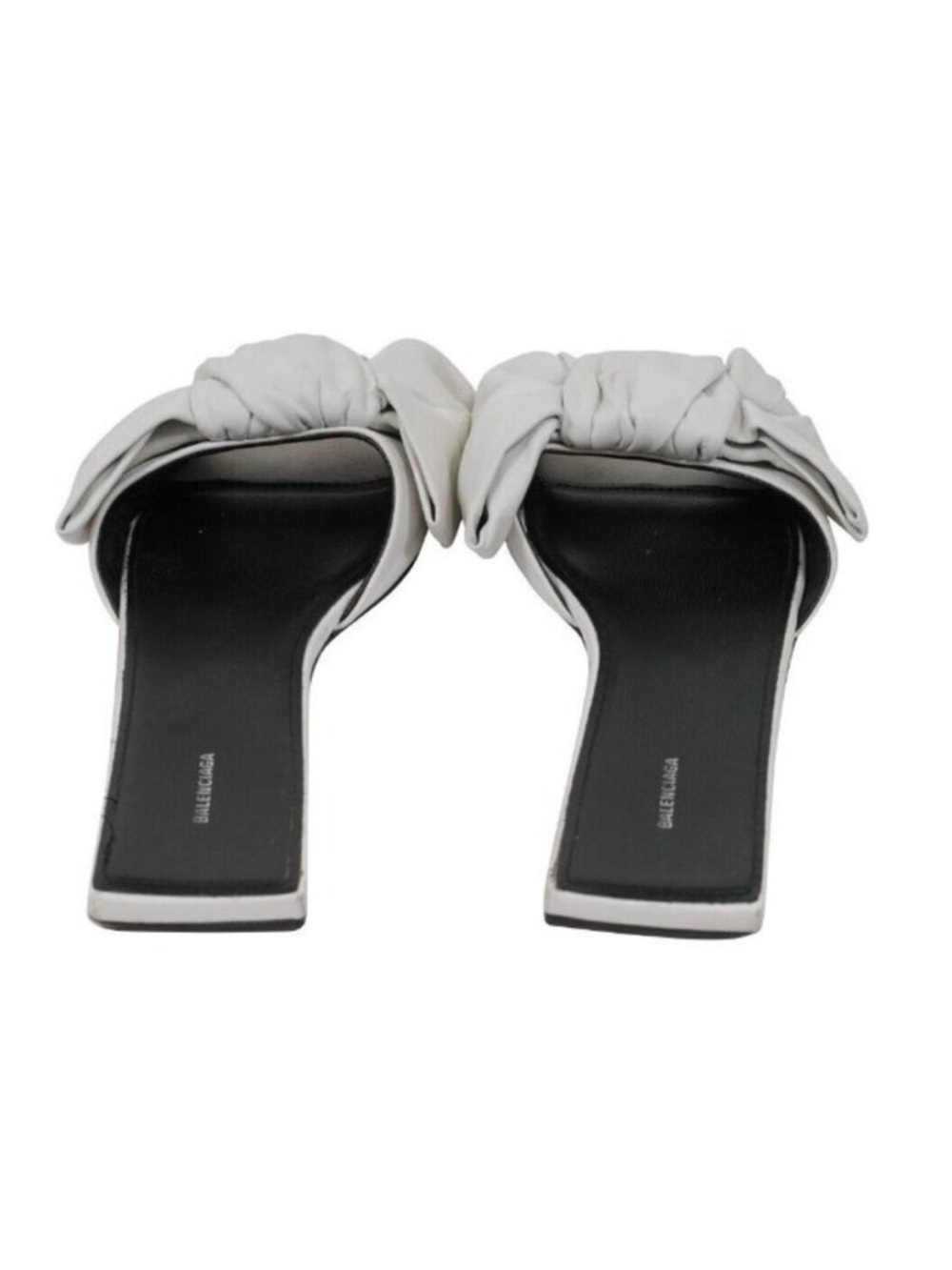 Balenciaga White Bow Nappa Leather Slide Mules 38.5 - Picture 6 of 16